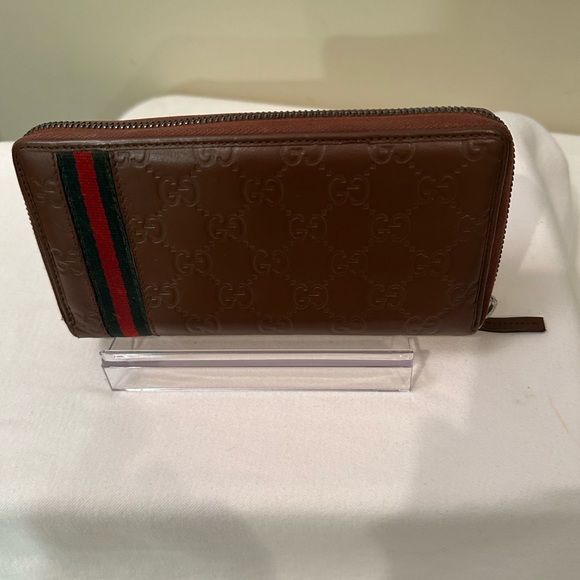 GUCCI continental brown wallet with sherry line in EUC, with COA. - Picture 3 of 12